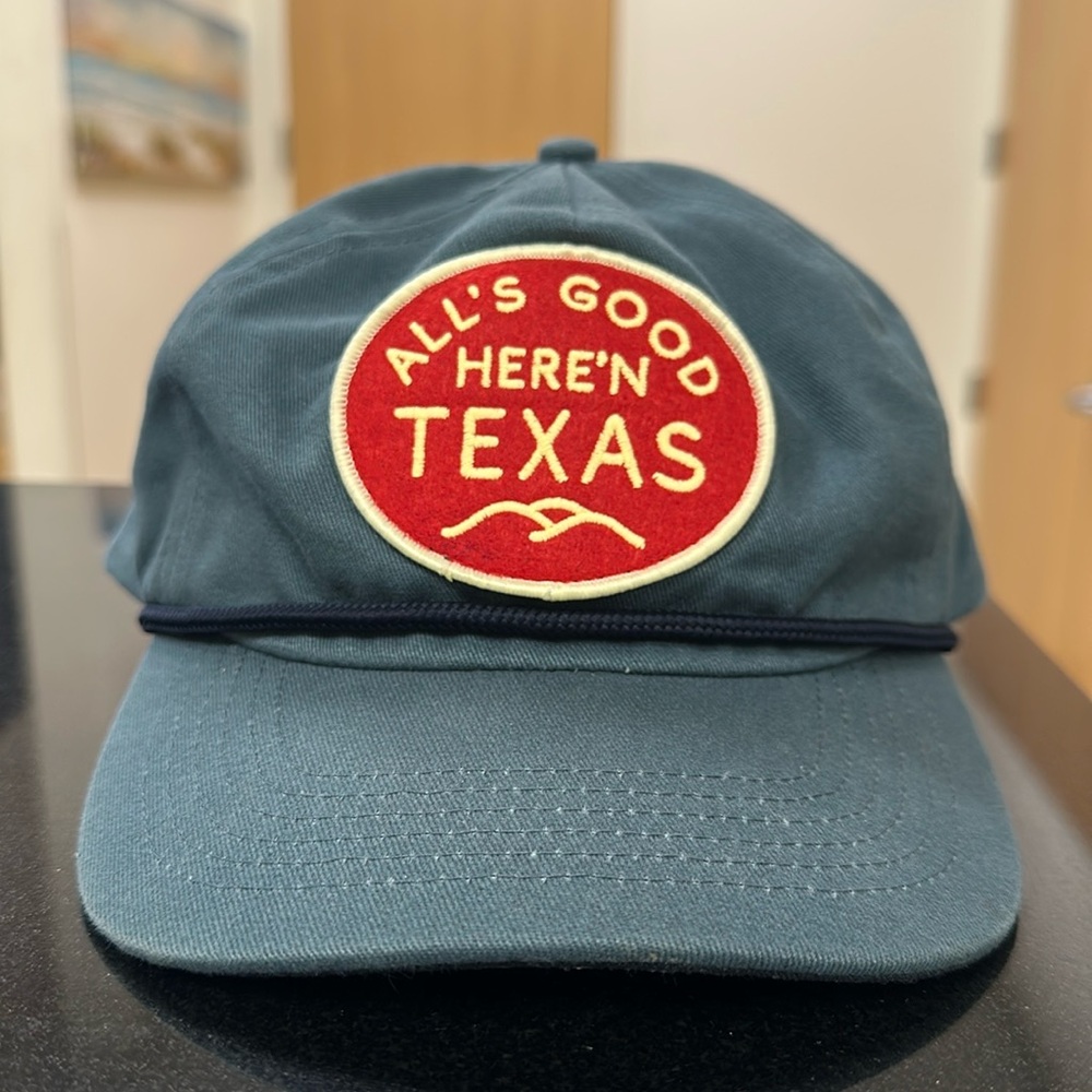 Patch Baseball Cap - Blue with Red Patch